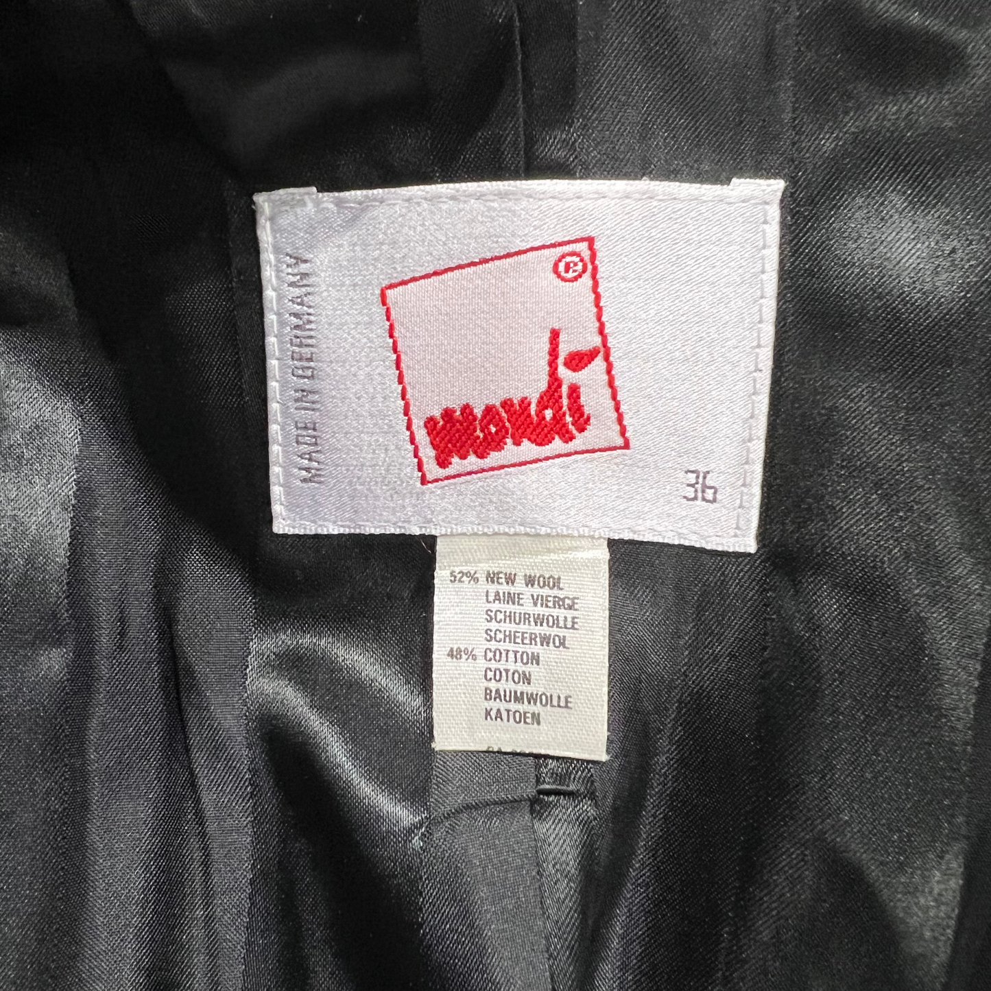 Vintage Mondi Red and Black Wool Tailored Blazer*