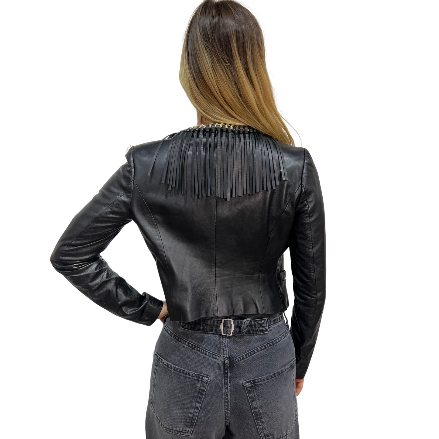The Elisabetta Franchi Fringe Leather Jacket