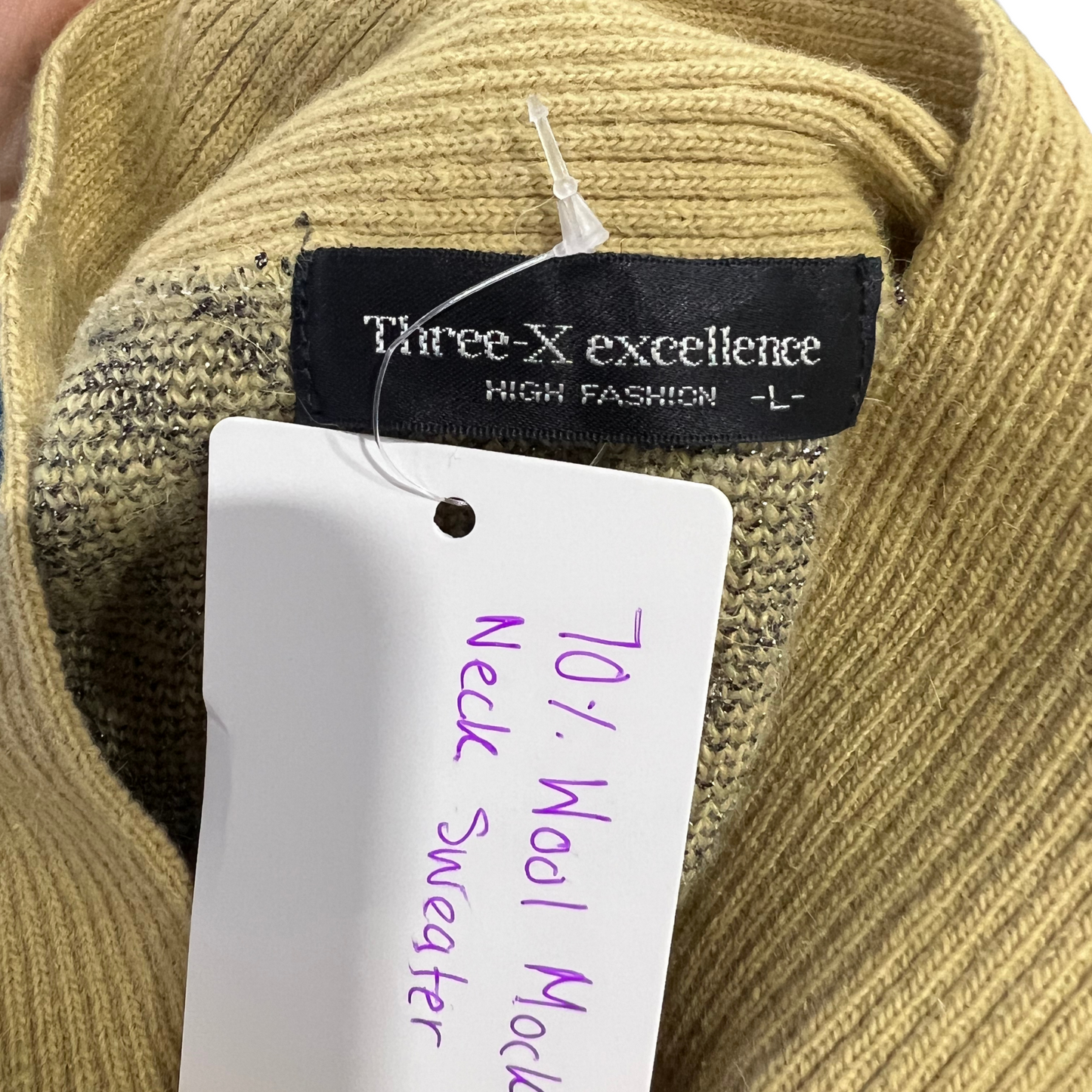 Three-X Excellence Wool Mock Neck Sweater