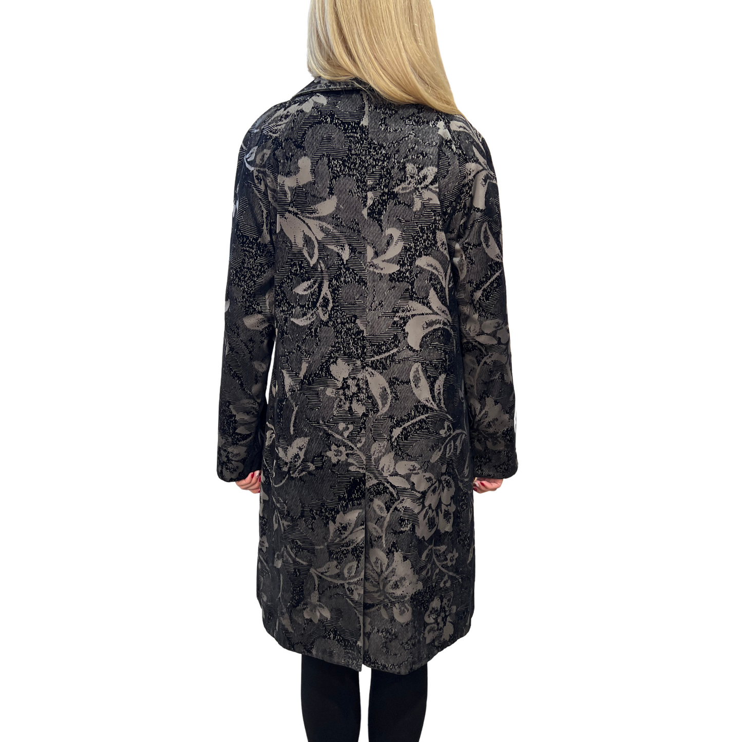 Alberta Ferretti Floral Jacquard Long Coat
