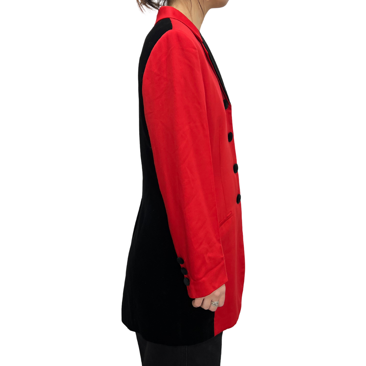 Vintage Mondi Red and Black Wool Tailored Blazer*
