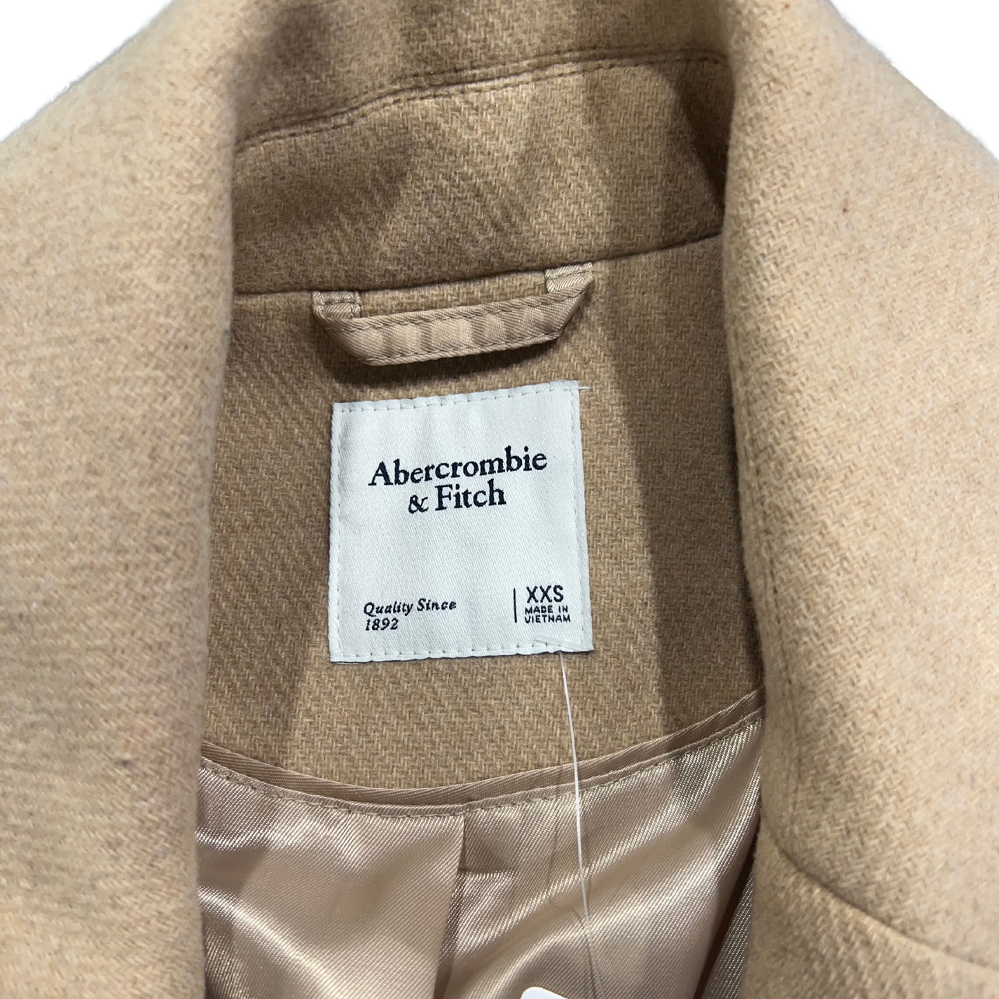 Abercrombie & Fitch Camel Wool-Blend Double-Breasted Coat*