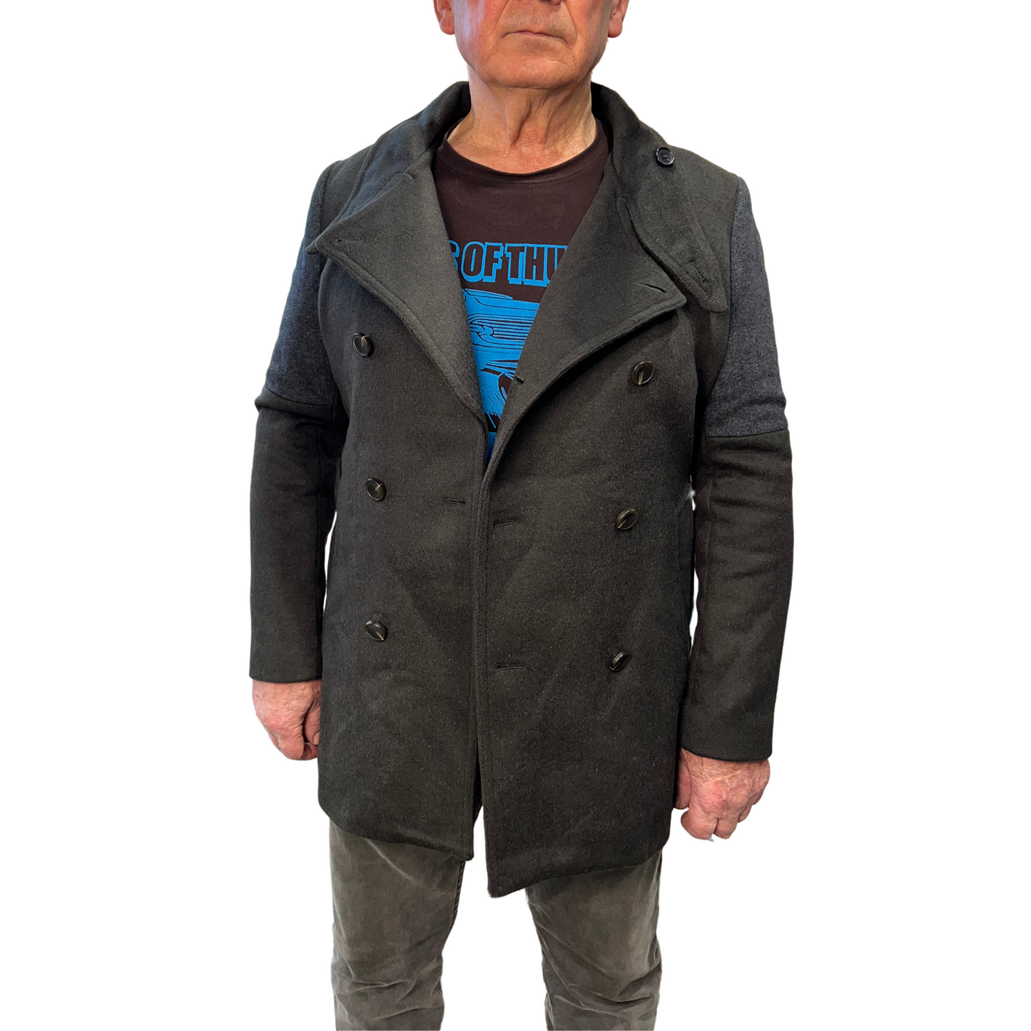 Codes Combine Wool-Blend Double-Breasted Coat