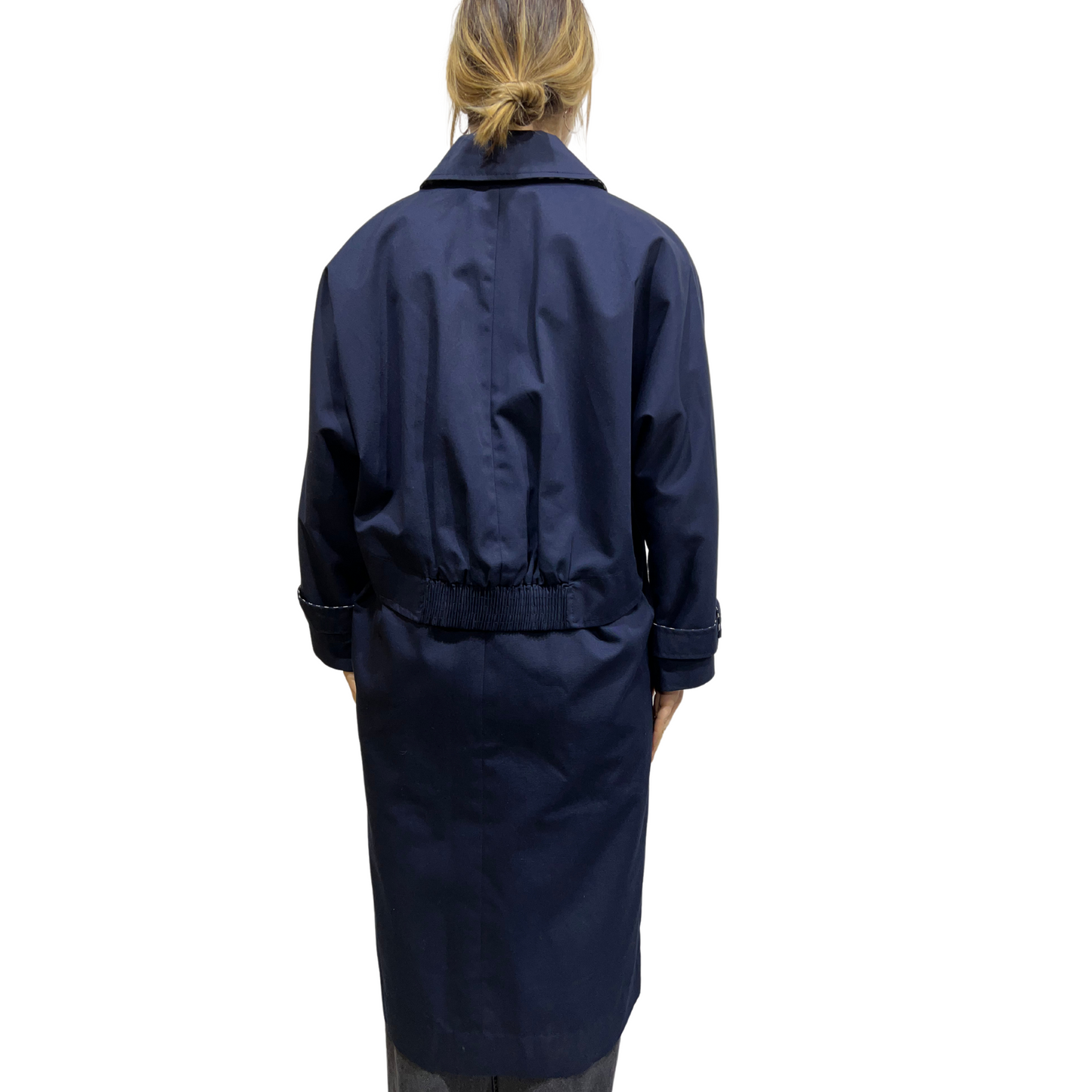 Vintage Kristy Allan Striped Lined Navy Coat*