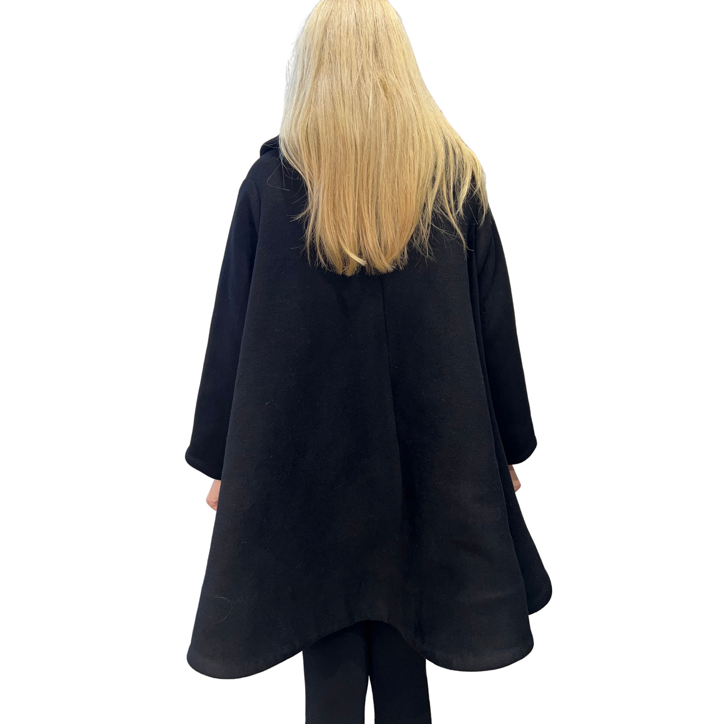 Timeless Black Wool Cape Coat