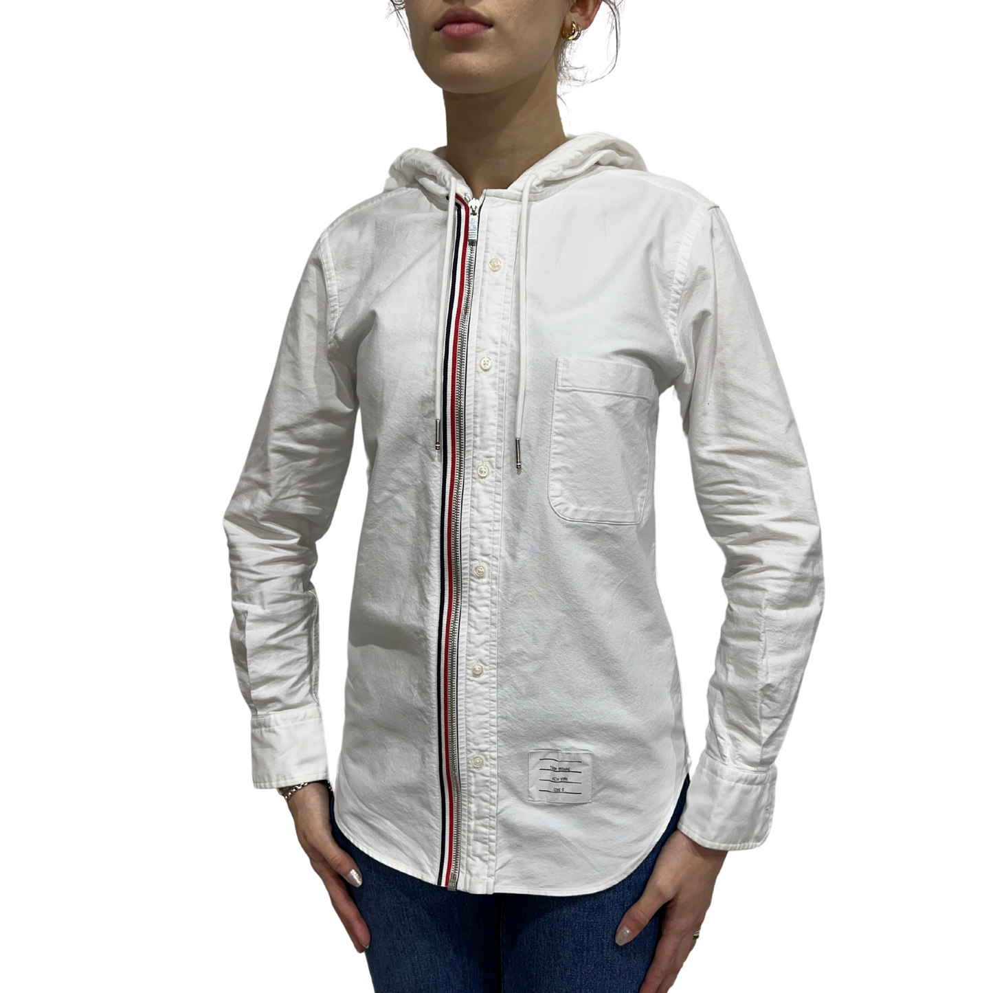 Thom Browne White Hooded Shirt