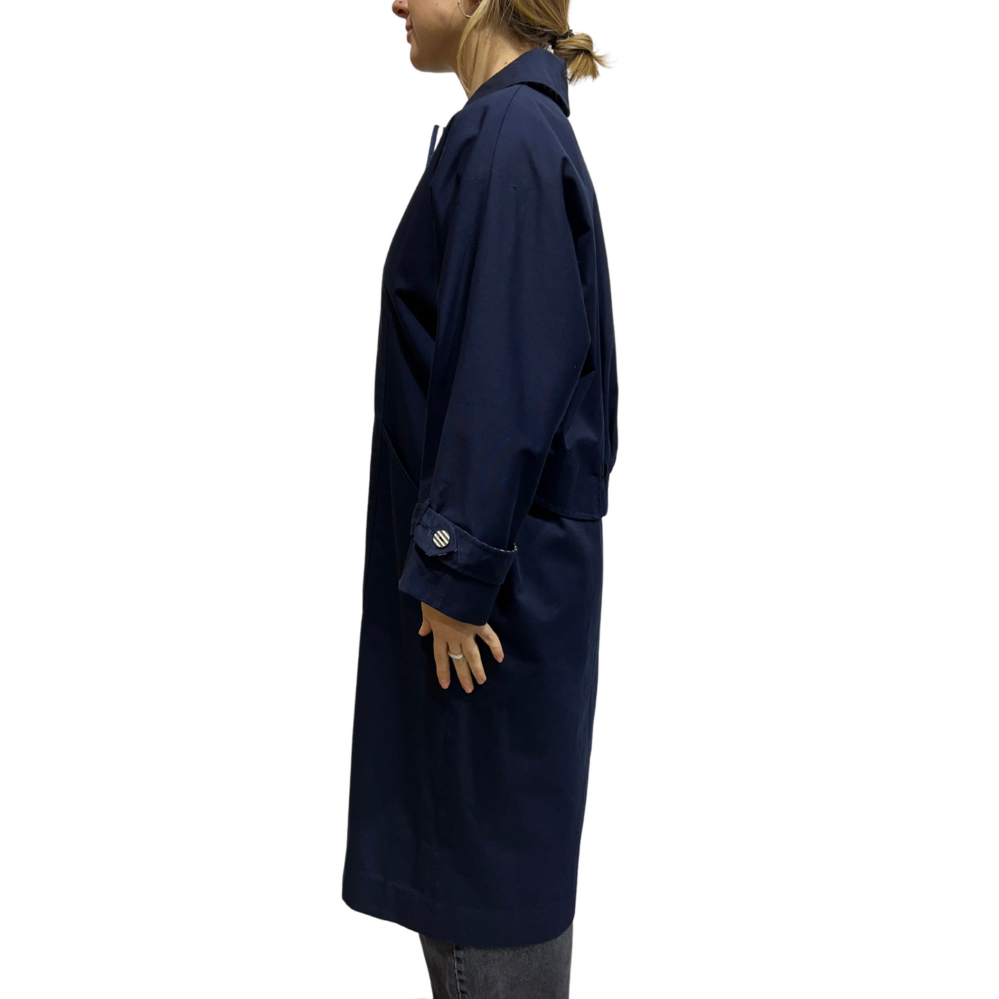 Vintage Kristy Allan Striped Lined Navy Coat*