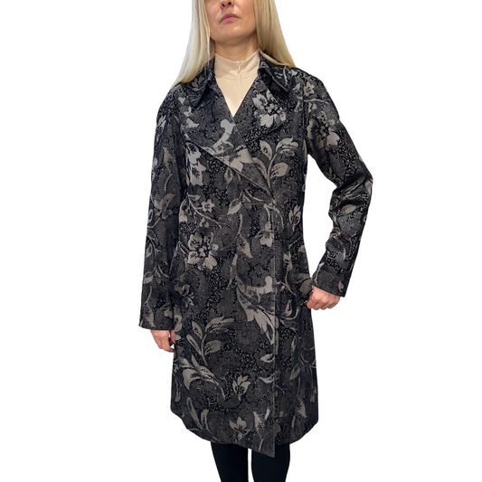 Alberta Ferretti Floral Jacquard Long Coat