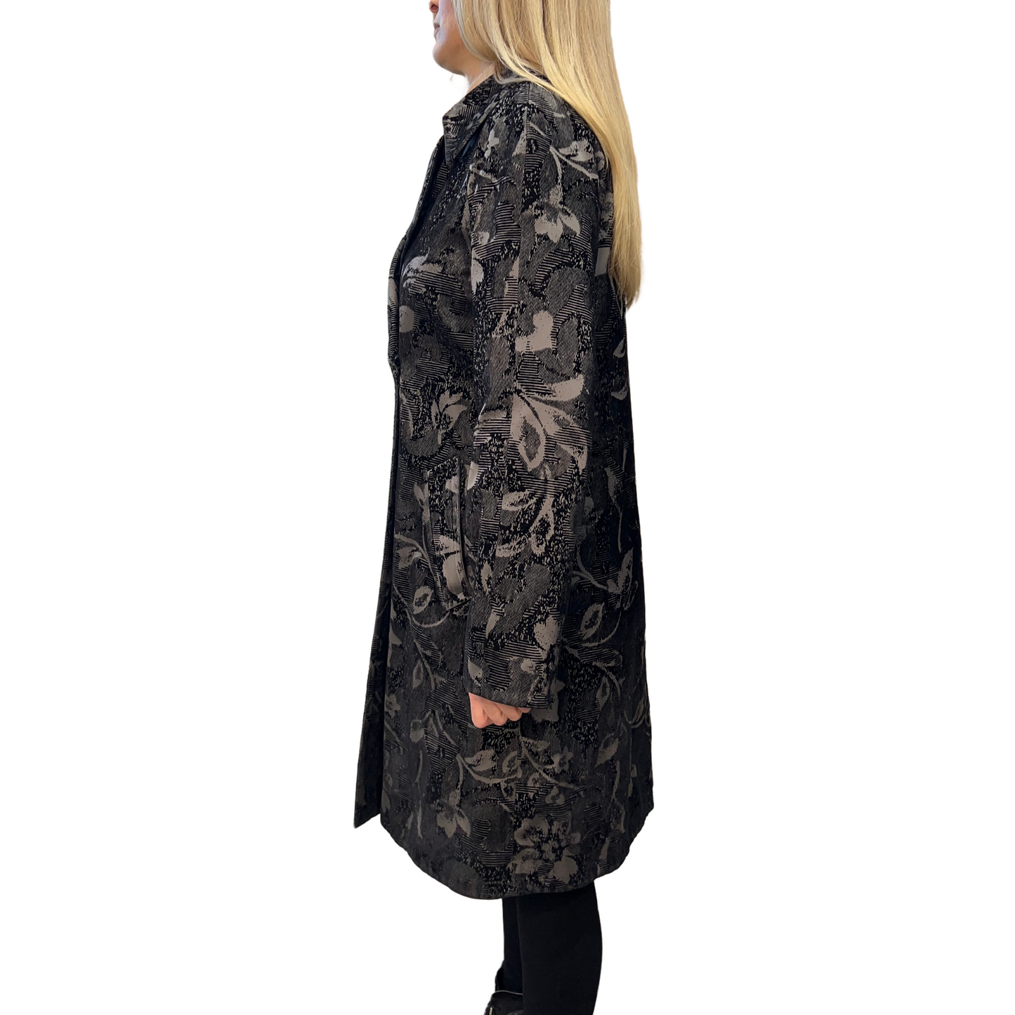 Alberta Ferretti Floral Jacquard Long Coat