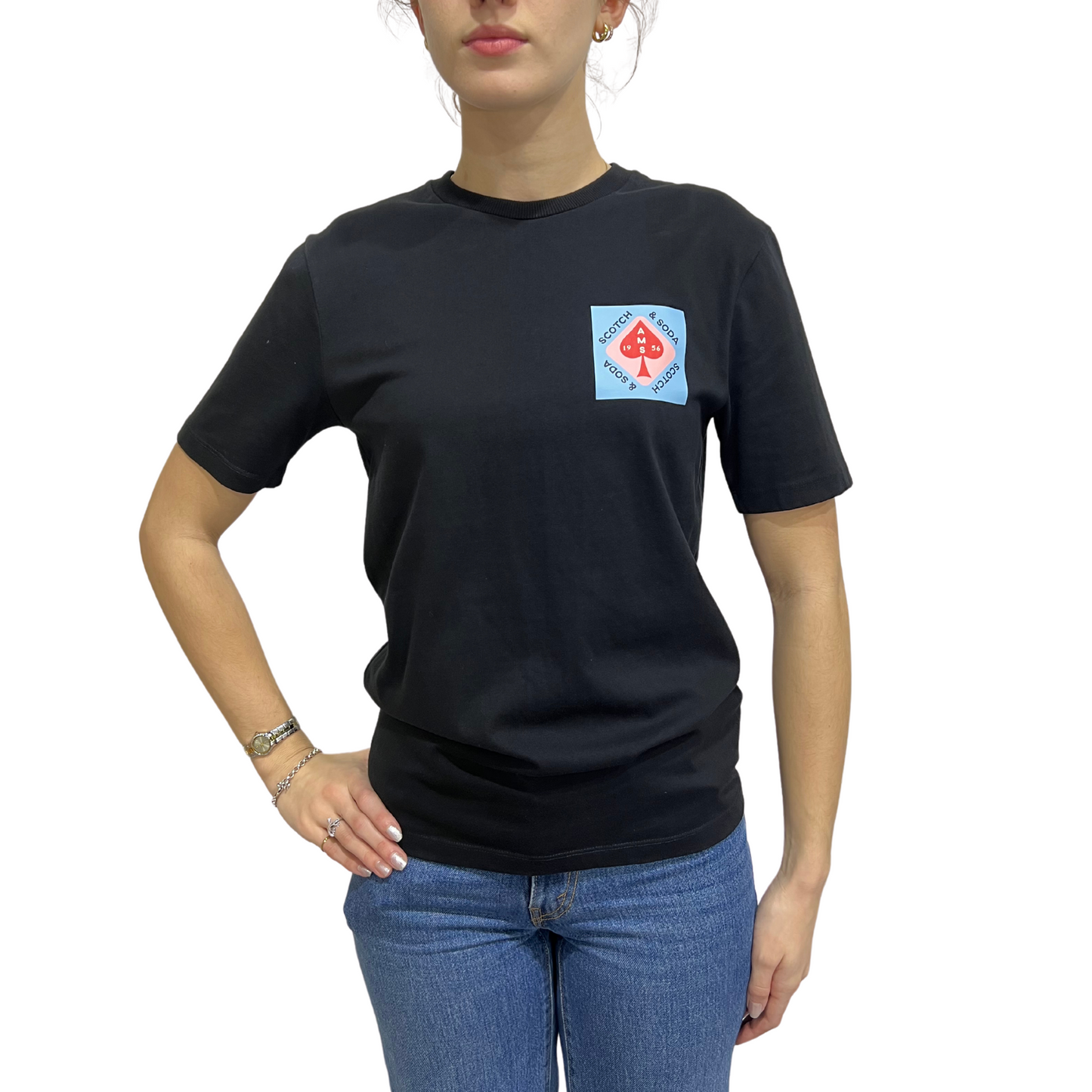 Scotch & Soda Black Graphic T-Shirt*