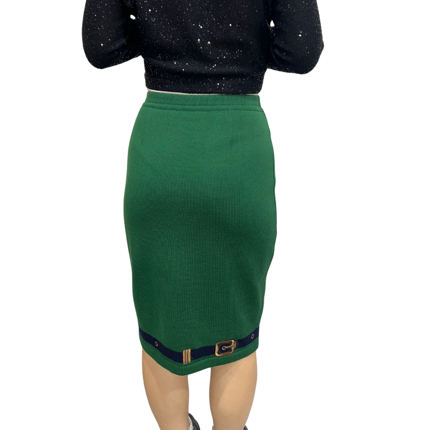 Vera da Pozzo Vintage Green Knit Pencil Skirt*