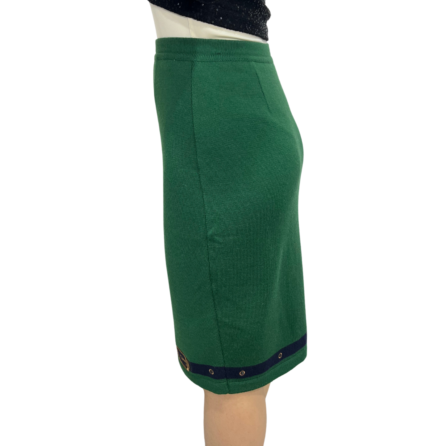 Vera da Pozzo Vintage Green Knit Pencil Skirt*