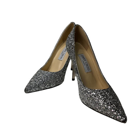 Jimmy Choo Silver Glitter Pumps