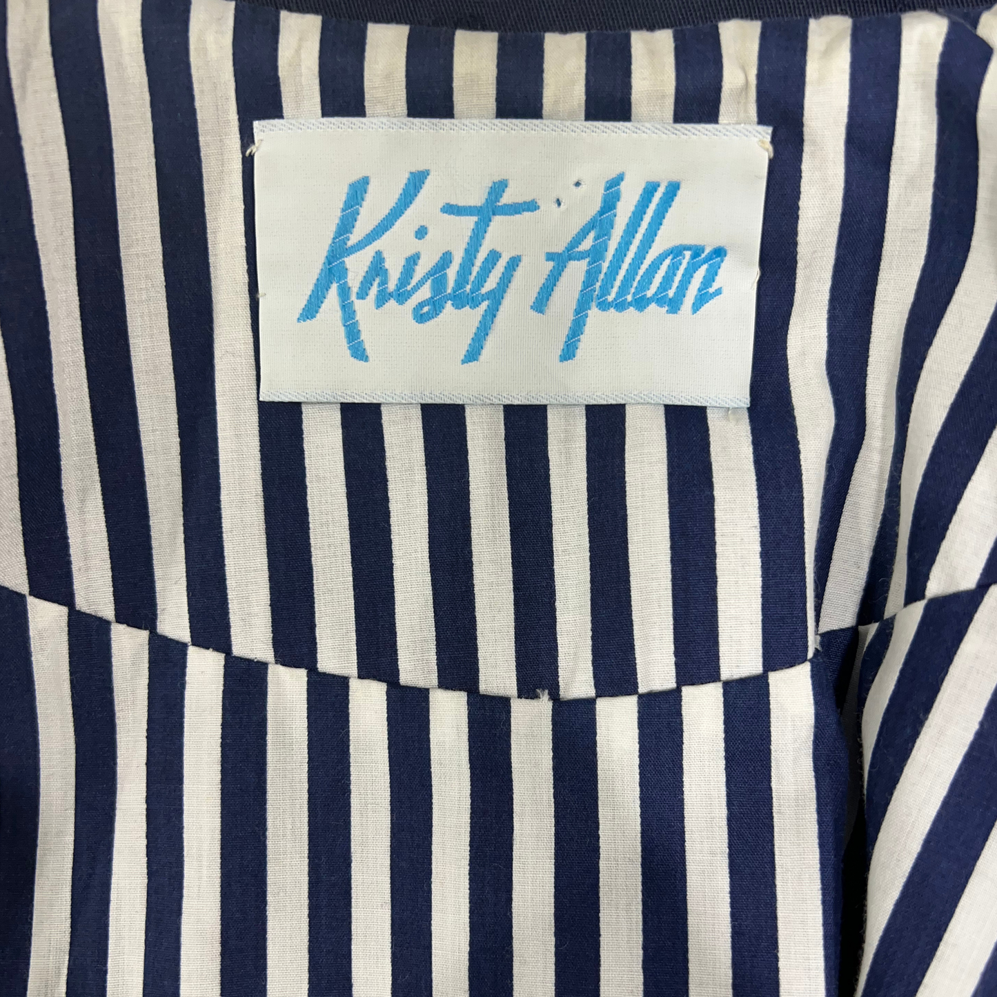 Vintage Kristy Allan Striped Lined Navy Coat*