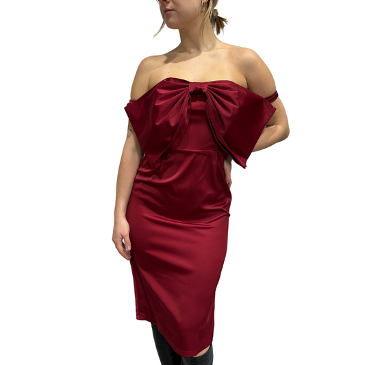 80s/90s Vintage Boohoo Off-Shoulder Dress*